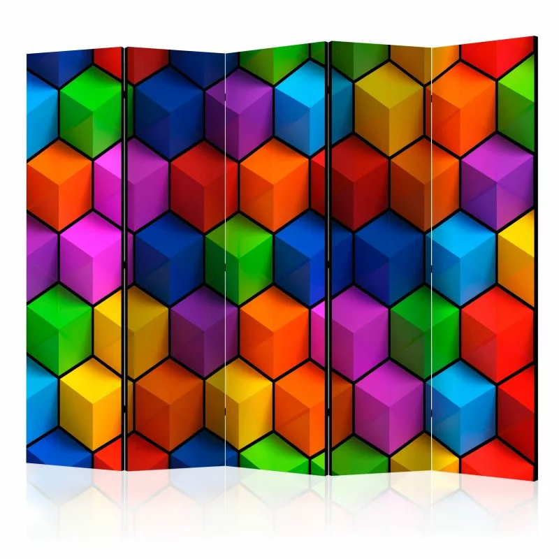 Parawan - Kolorowe pola geometryczne II - obrazek 1