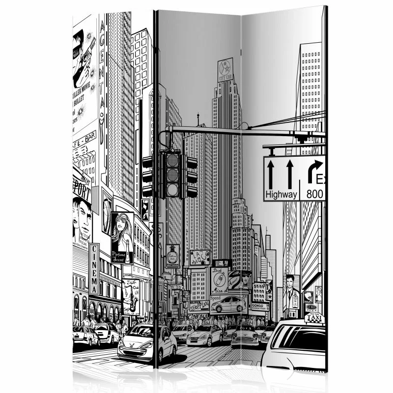 Parawan 3-częściowy - Na ulicach Nowego Jorku - obrazek 1