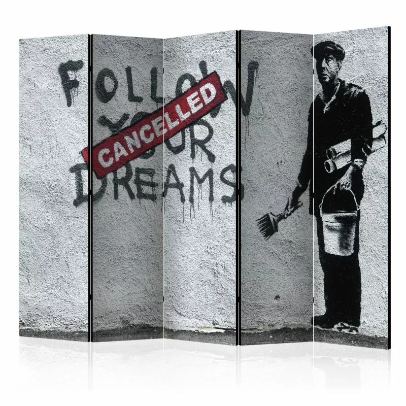Parawan 5-częściowy - Dreams Cancelled (Banksy) II - obrazek 1