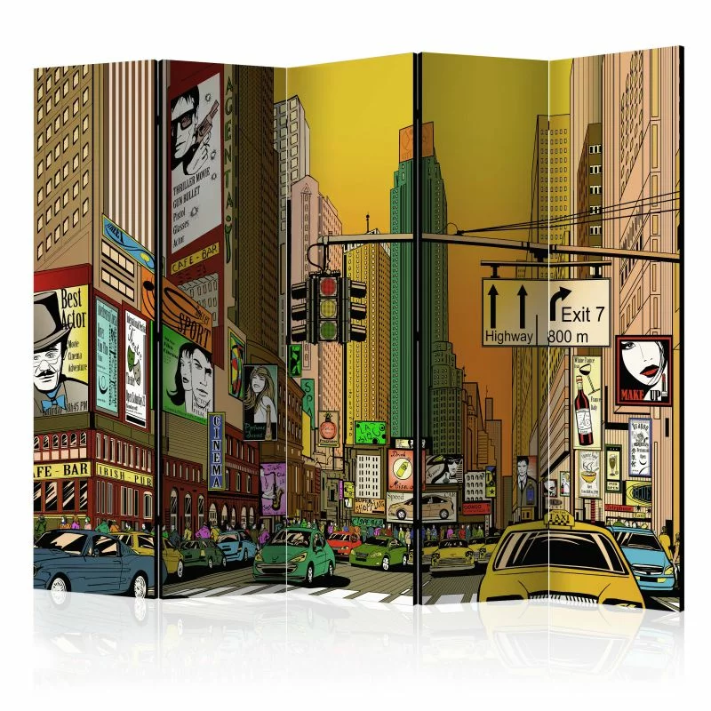 Parawan 5-częściowy - Nowy Jork - miasto tętniące życiem II
