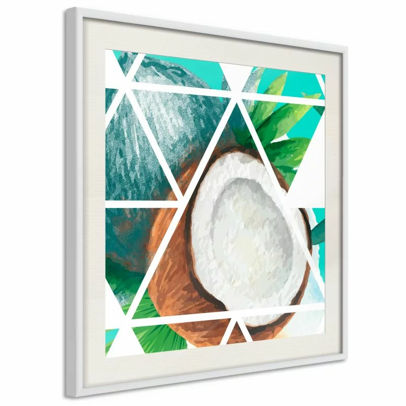 Plakat - Tropikalna mozaika z kokosem (kwadratowy)