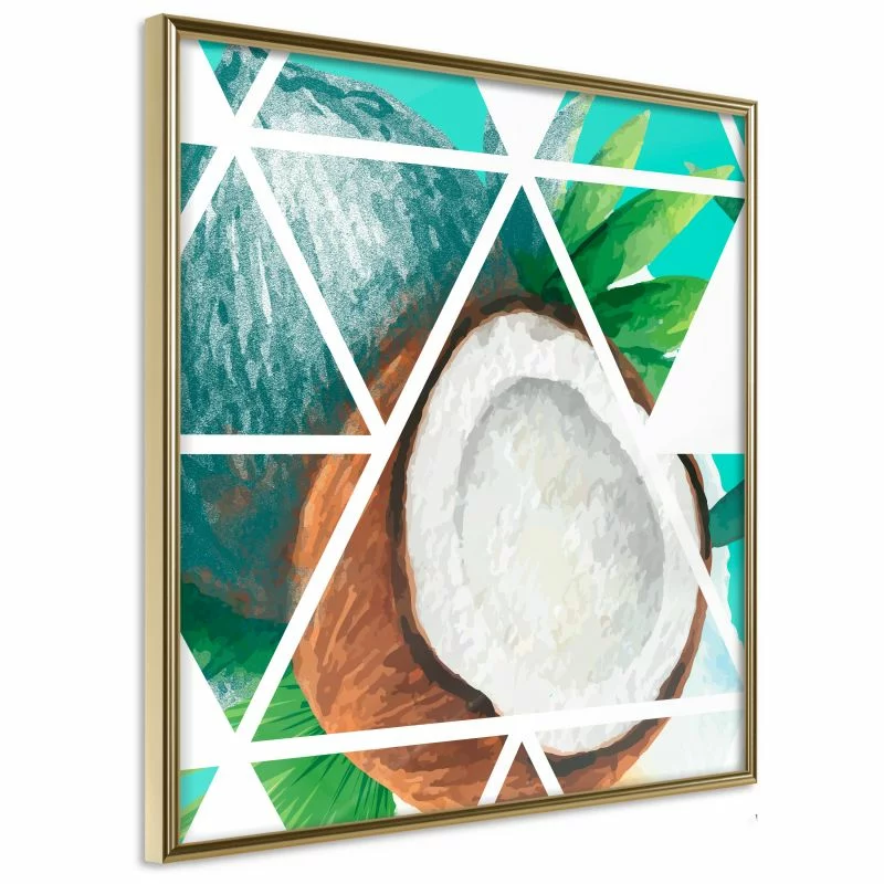 Plakat - Tropikalna mozaika z kokosem (kwadratowy)