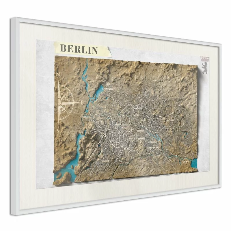 Plakat - Mapa reliefowa: Berlin