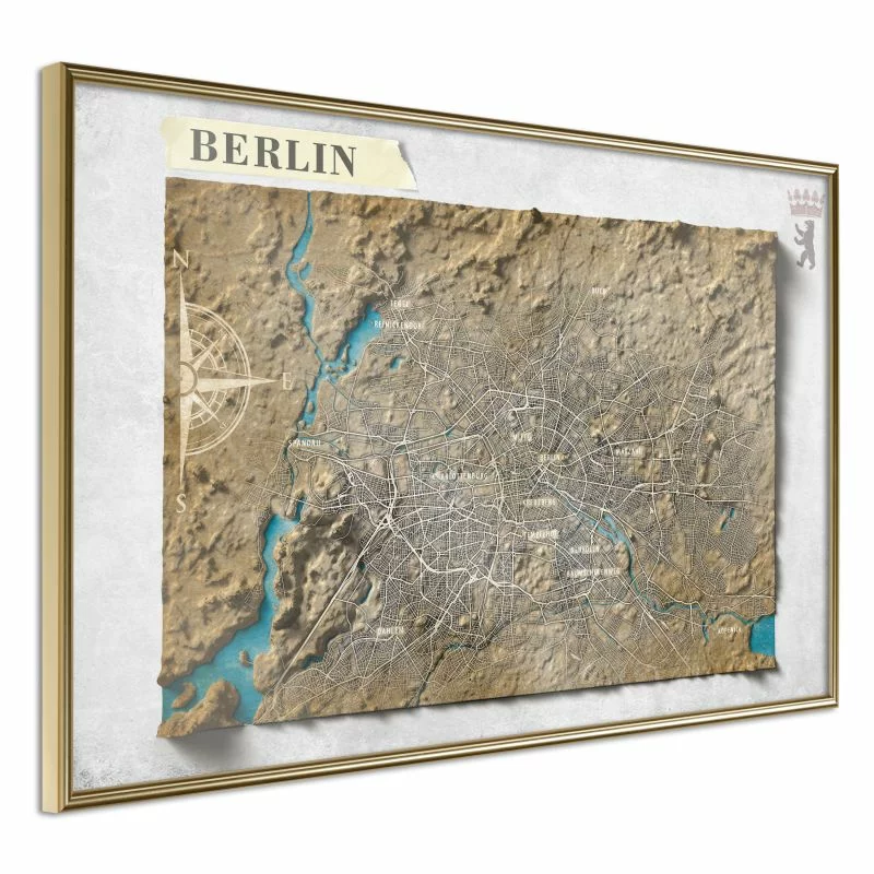 Plakat - Mapa reliefowa: Berlin