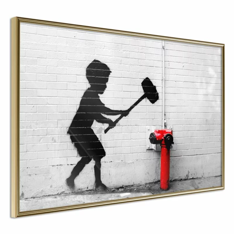 Plakat - Banksy: Hammer Boy - obrazek 1