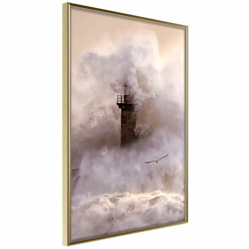 Plakat - Latarnia morska podczas sztormu