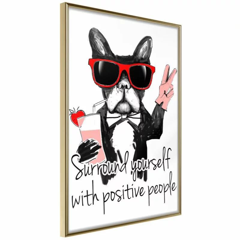 Plakat - Pozytywny buldog - obrazek 1