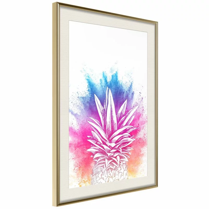 Plakat - Tęczowy pióropusz ananasa - obrazek 1