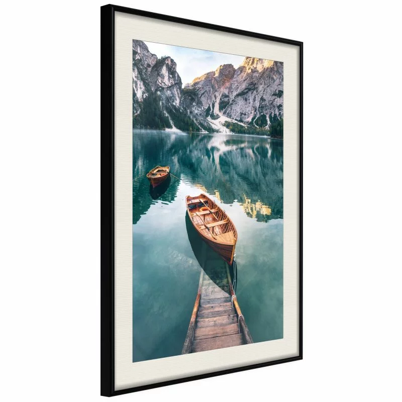Plakat - Jezioro w górskiej dolinie - obrazek 1