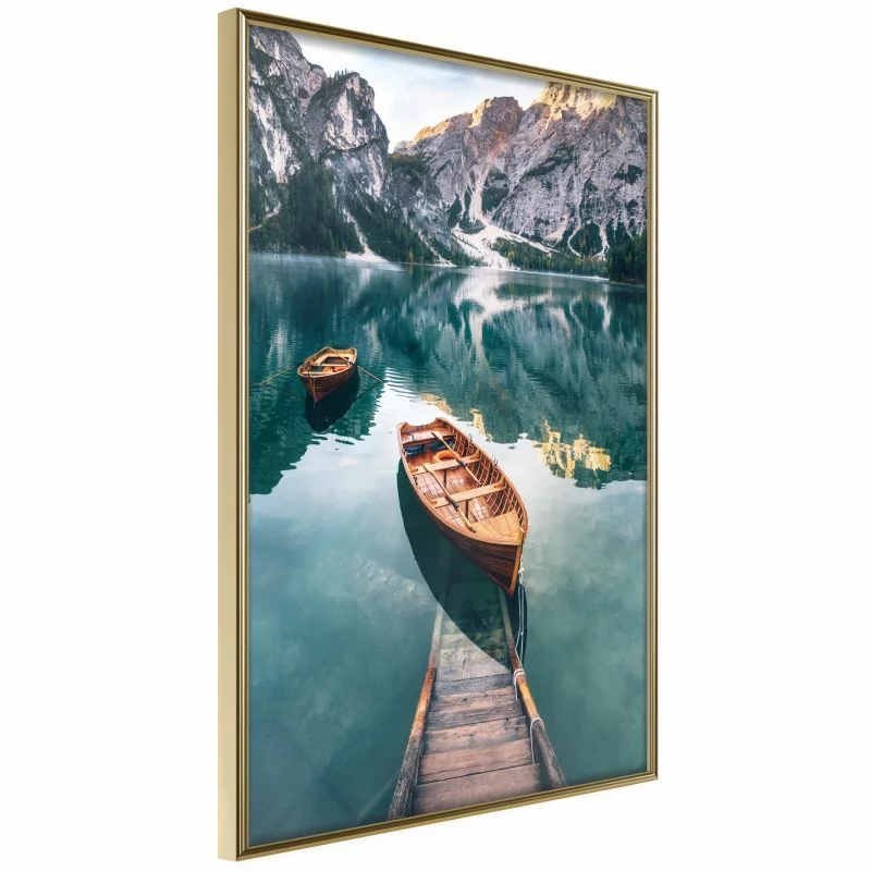 Plakat - Jezioro w górskiej dolinie - obrazek 1