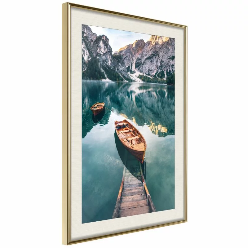 Plakat - Jezioro w górskiej dolinie - obrazek 1