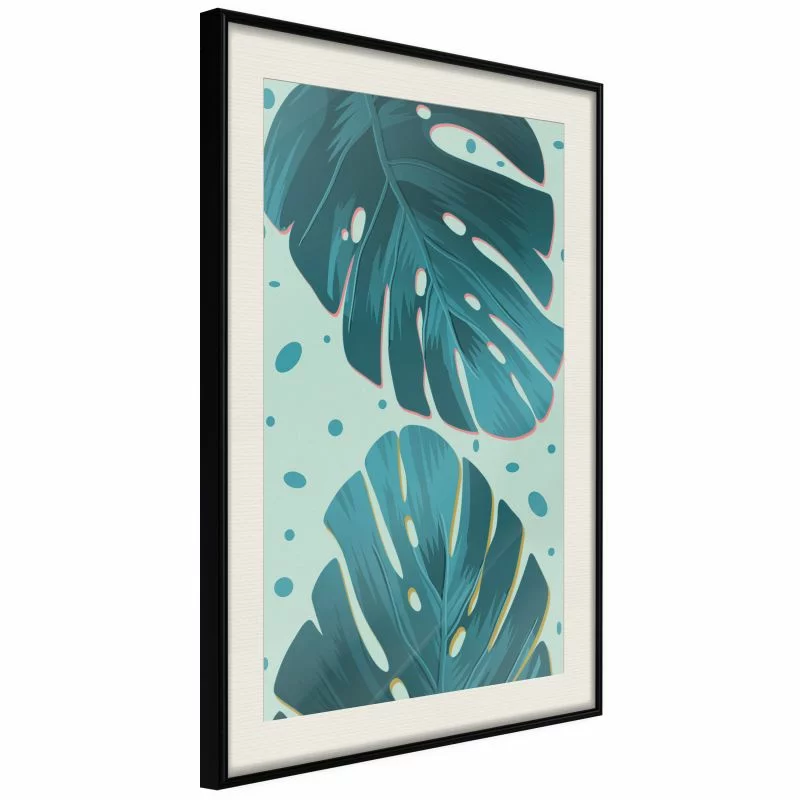 Plakat - Pastelowe liście monstery - obrazek 1