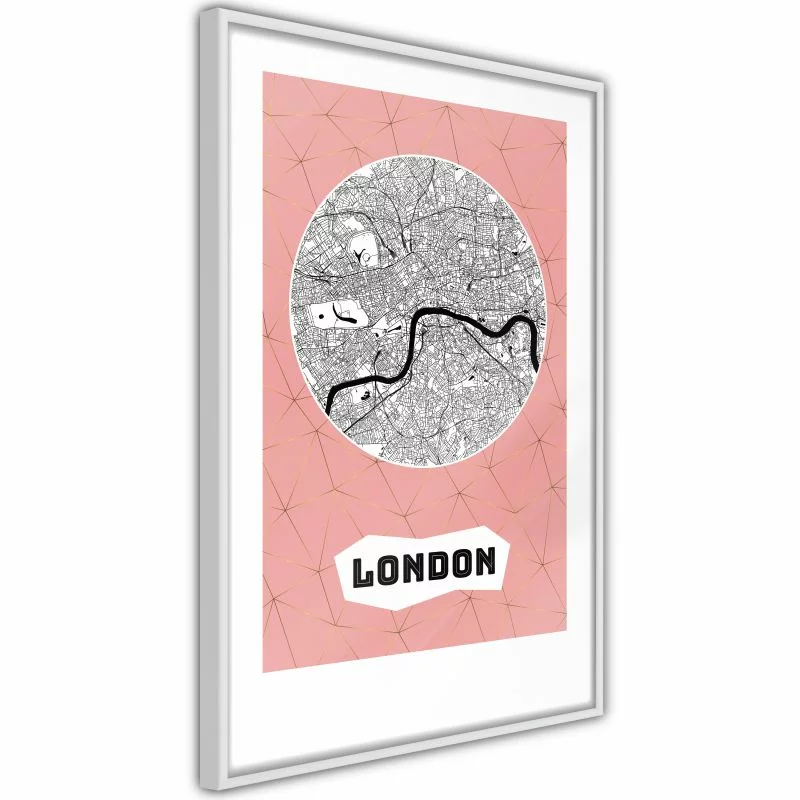 Plakat - Plan miasta: Londyn (różowy)