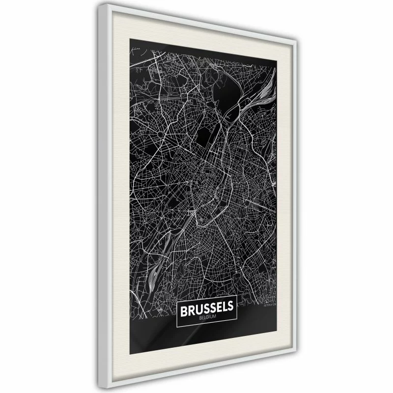 Plakat - Plan miasta: Bruksela (ciemny)