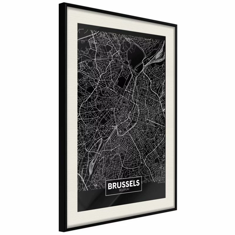 Plakat - Plan miasta: Bruksela (ciemny)