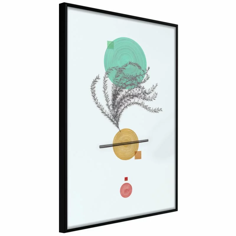 Plakat - Geometryczna instalacja z rośliną - obrazek 1