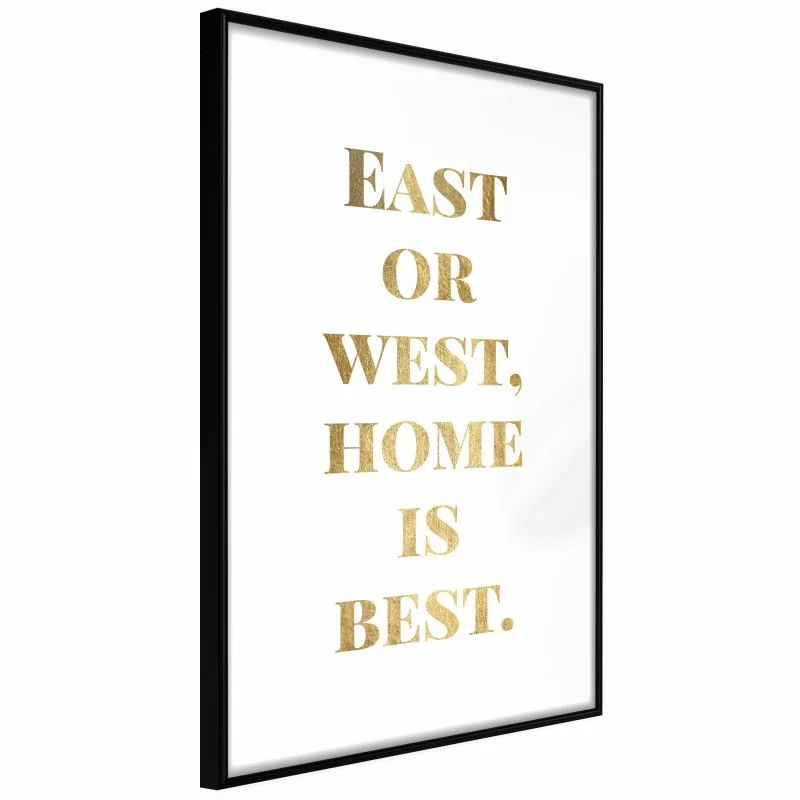 Plakat - Home Is Best (złoty) - obrazek 1