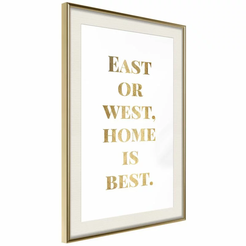 Plakat - Home Is Best (złoty) - obrazek 1