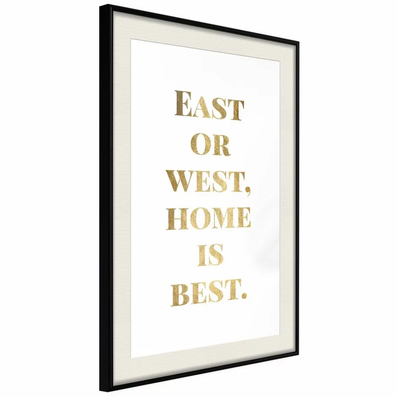 Plakat - Home Is Best (złoty) - obrazek 1