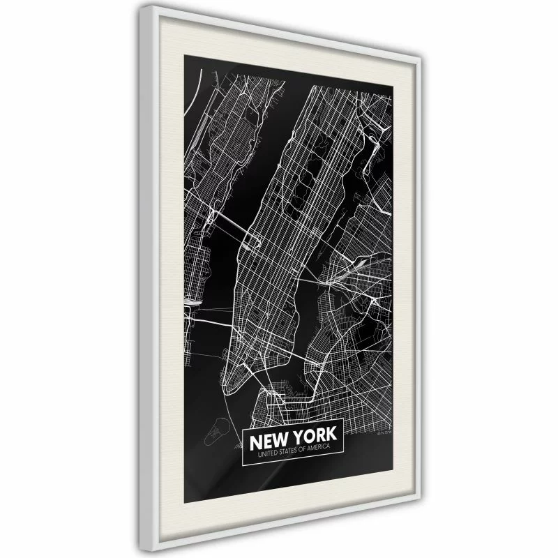 Plakat - Plan miasta: Nowy Jork (ciemny)