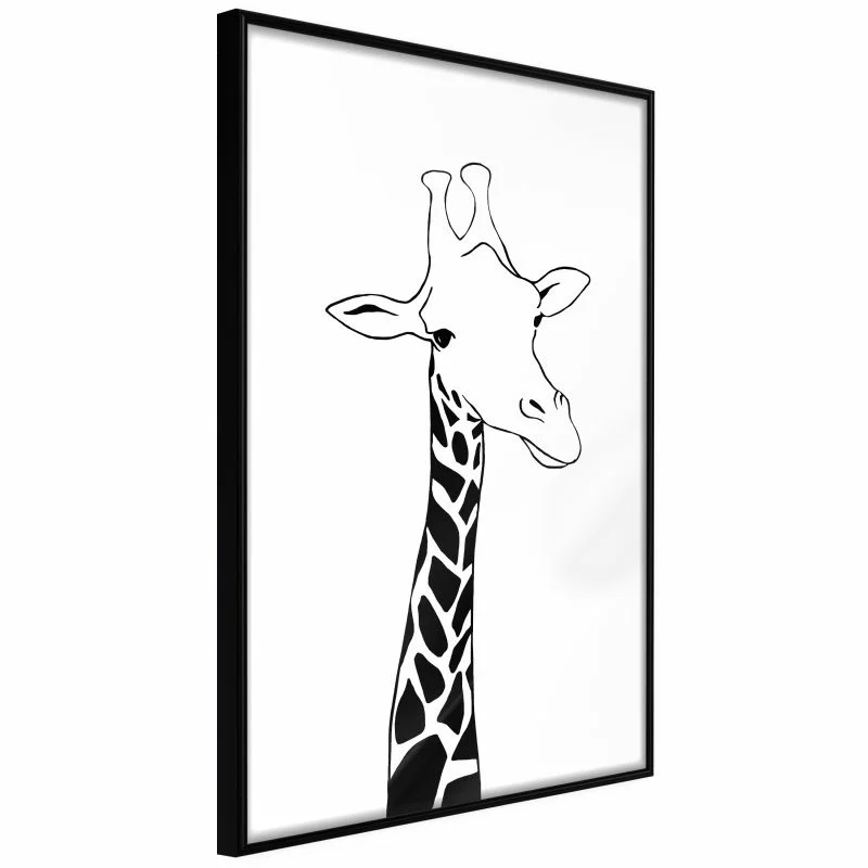 Plakat - Czarno-biała żyrafa