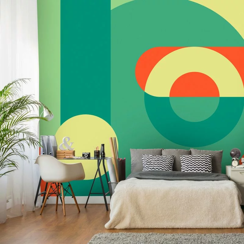 Fototapeta samoprzylepna - Geometryczny wianuszek (zielony) - obrazek 1