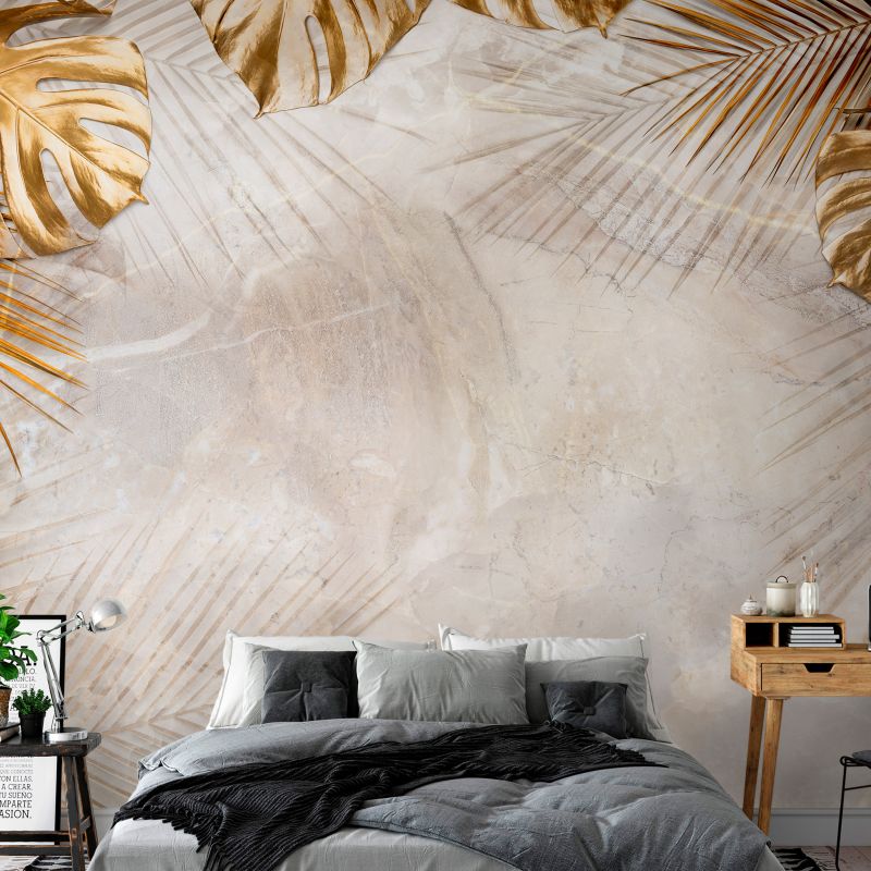 Fototapeta do sypialni - złote liście