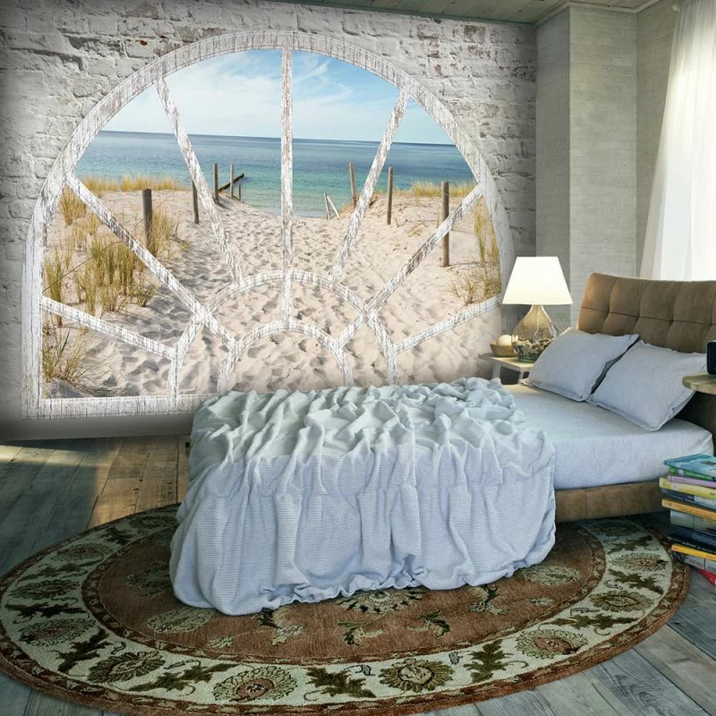 Fototapeta 3D - Widok przez okno na plażę - obrazek 1