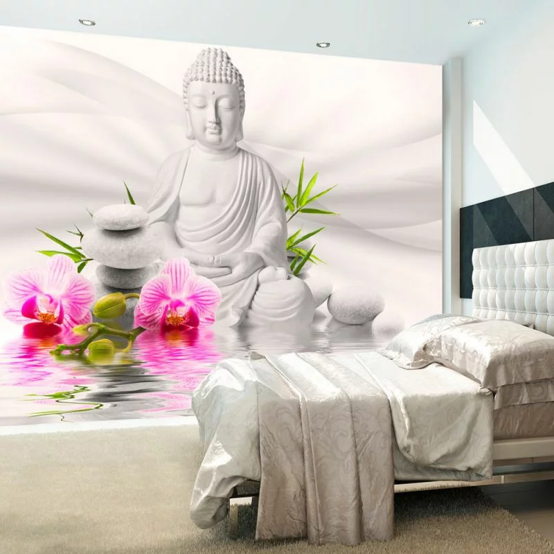 Fototapeta samoprzylepna - Budda i orchidee - obrazek 1