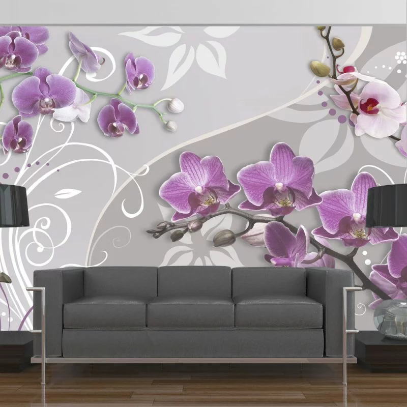 Fototapeta - Lot purpurowych orchidei - obrazek 1