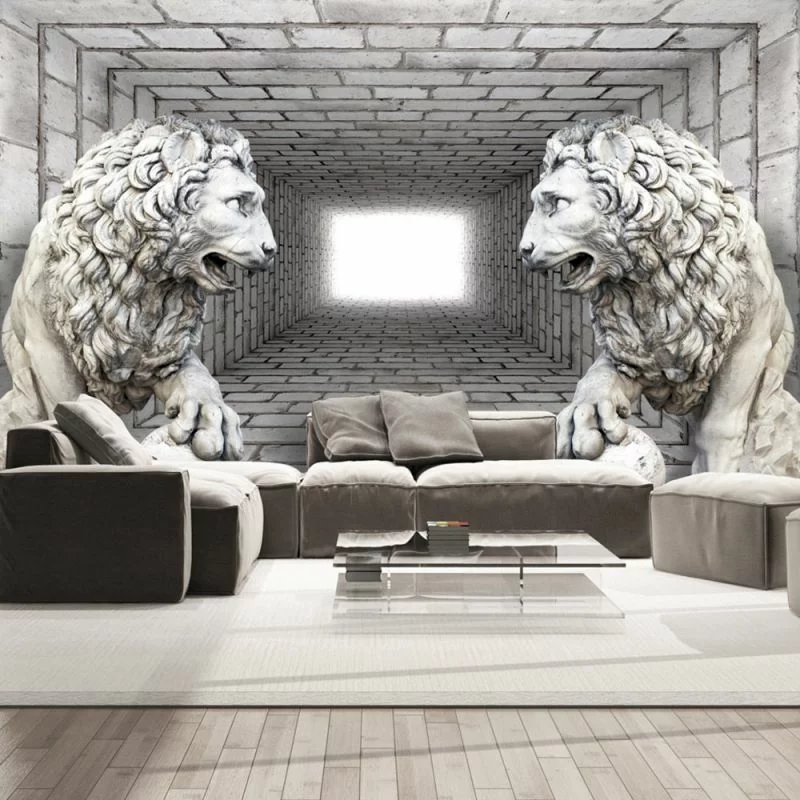 Fototapeta 3D - Kamienne lwy - obrazek 1