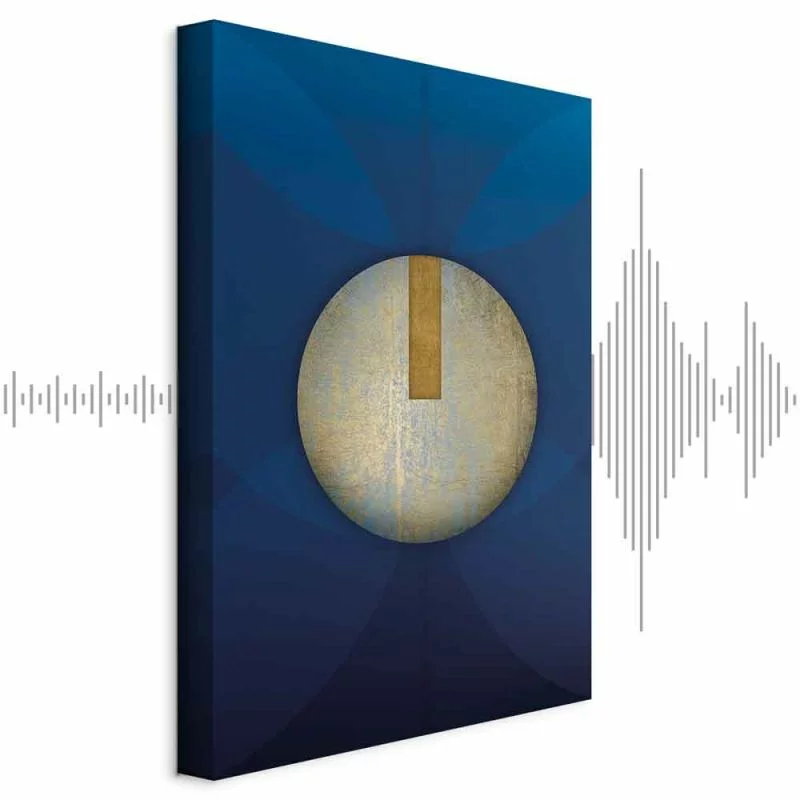 Obraz - W cieniu klasycznego błękitu (1-częściowy) - złote koło w abstrakcji - obrazek 1
