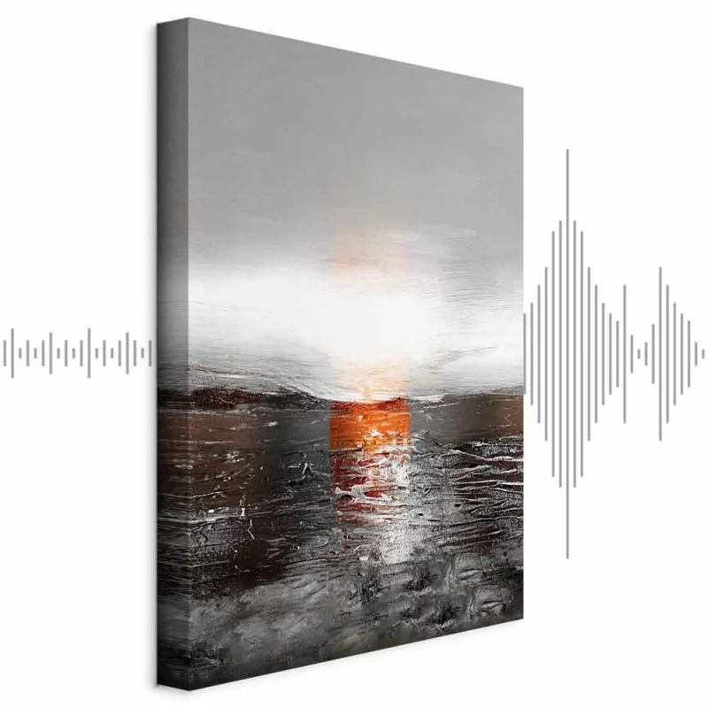 Obraz - Odbicie barw (1-częściowy) - zachód słońca w malowanej abstrakcji tła - obrazek 1