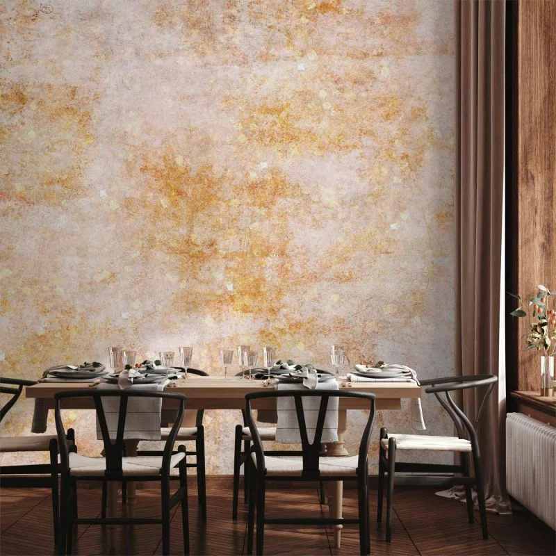 Fototapeta - Eksplozja słońca - abstrakcyjna kompozycja z jednolitym tłem w desenie - obrazek 1