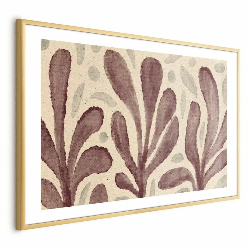 Plakat - Liście i plamy - duże rozedrgane kształty inspirowane Matisse - obrazek 1