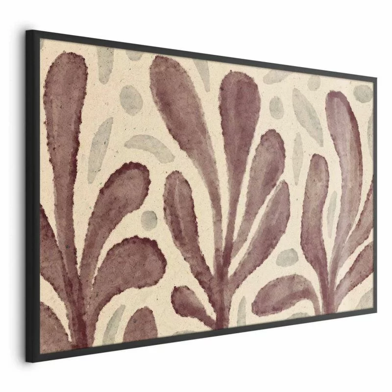 Plakat - Liście i plamy - duże rozedrgane kształty inspirowane Matisse - obrazek 1