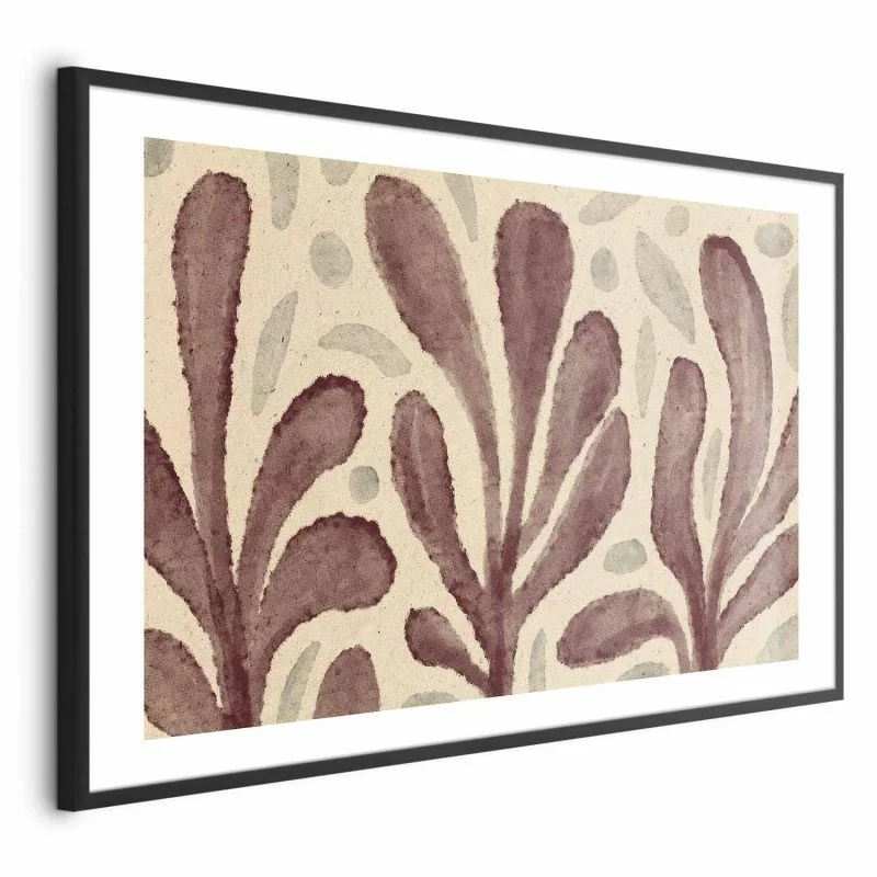 Plakat - Liście i plamy - duże rozedrgane kształty inspirowane Matisse - obrazek 1