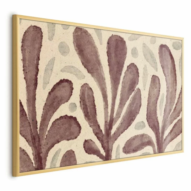 Plakat - Liście i plamy - duże rozedrgane kształty inspirowane Matisse - obrazek 1