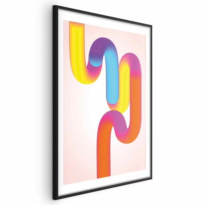 Plakat - Tęczowe Rurki - abstrakcyjna ilustracja z kolorowymi gradientami - obrazek 1