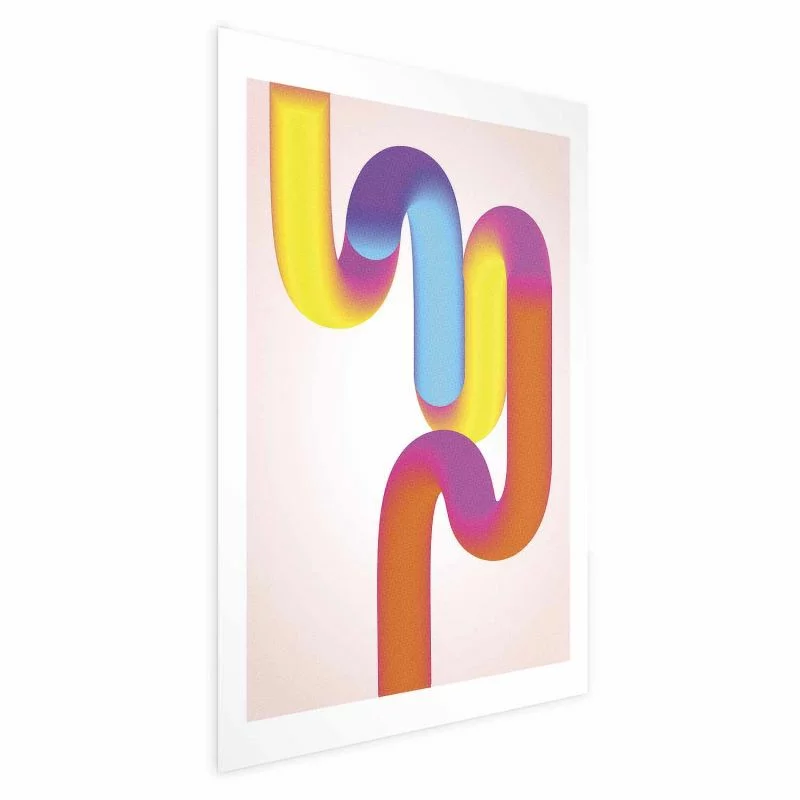 Plakat - Tęczowe Rurki - abstrakcyjna ilustracja z kolorowymi gradientami - obrazek 1