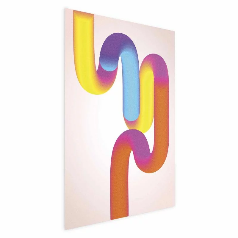 Plakat - Tęczowe Rurki - abstrakcyjna ilustracja z kolorowymi gradientami - obrazek 1