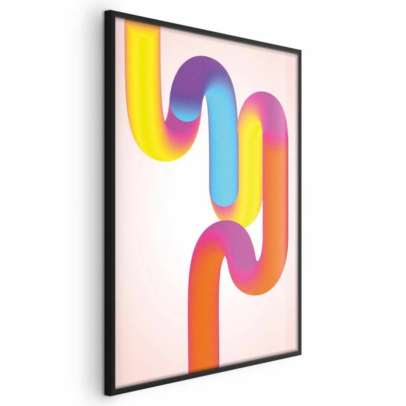 Plakat - Tęczowe Rurki - abstrakcyjna ilustracja z kolorowymi gradientami - obrazek 1