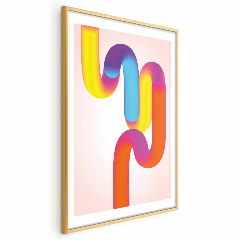 Plakat - Tęczowe Rurki - abstrakcyjna ilustracja z kolorowymi gradientami - obrazek 1