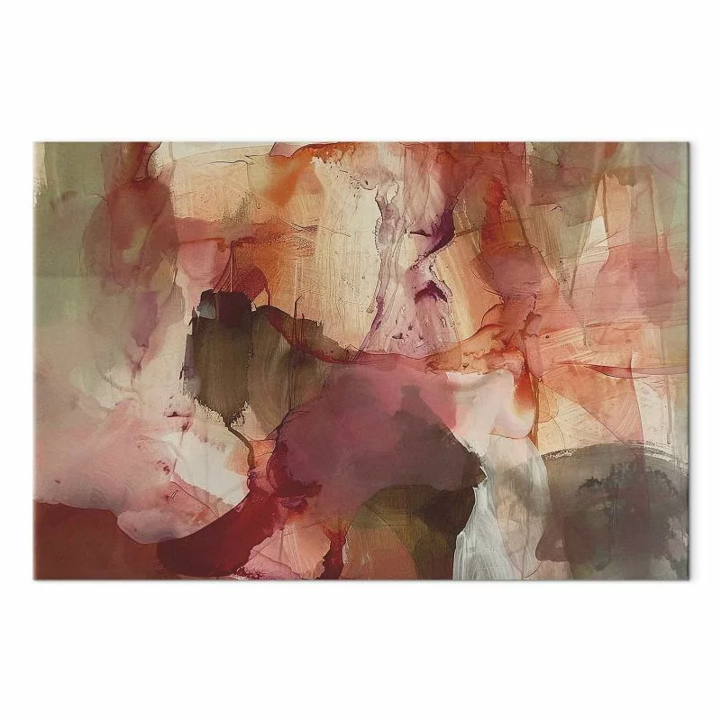 Obraz - Wiosenna kompozycja - prześwity i formy w technice farby akwarelowej - obrazek 1