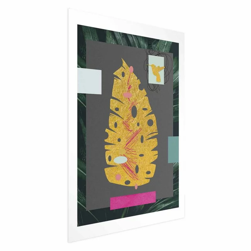 Plakat - Złoty liść - obrazek 1