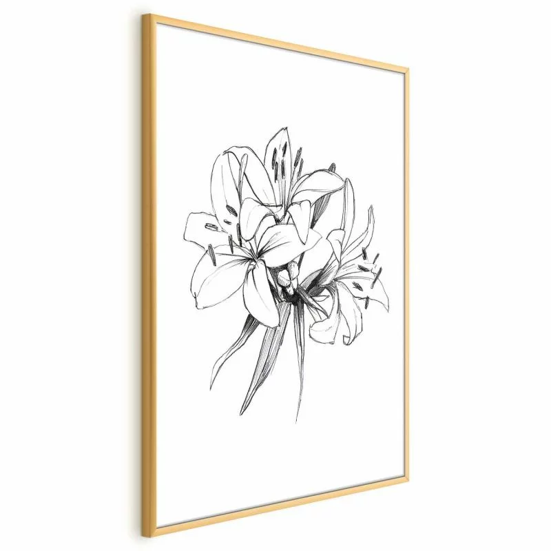 Plakat - Rysowane kwiaty - obrazek 1