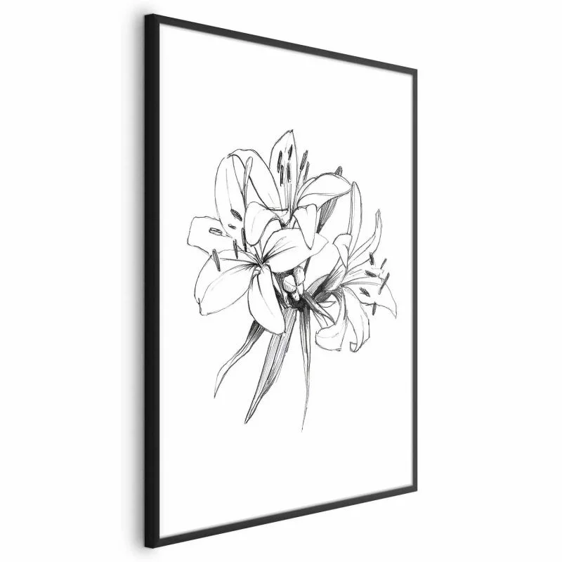 Plakat - Rysowane kwiaty - obrazek 1