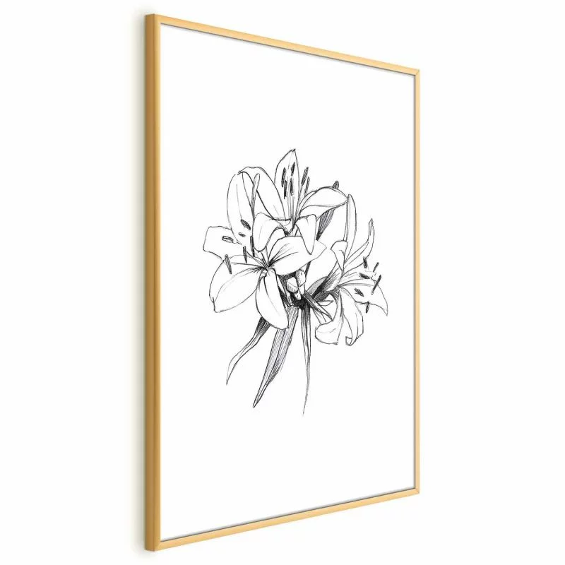 Plakat - Rysowane kwiaty - obrazek 1