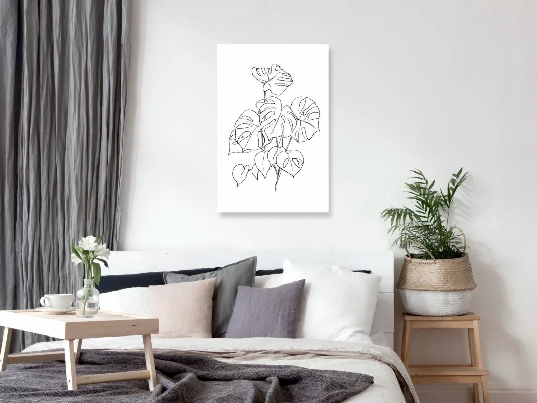 Obraz - Monochromatyczna monstera (1-częściowy) pionowy - obrazek 1