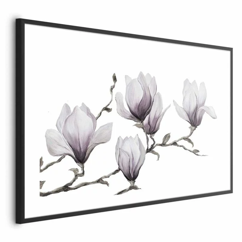 Plakat - Malowane magnolie - obrazek 1